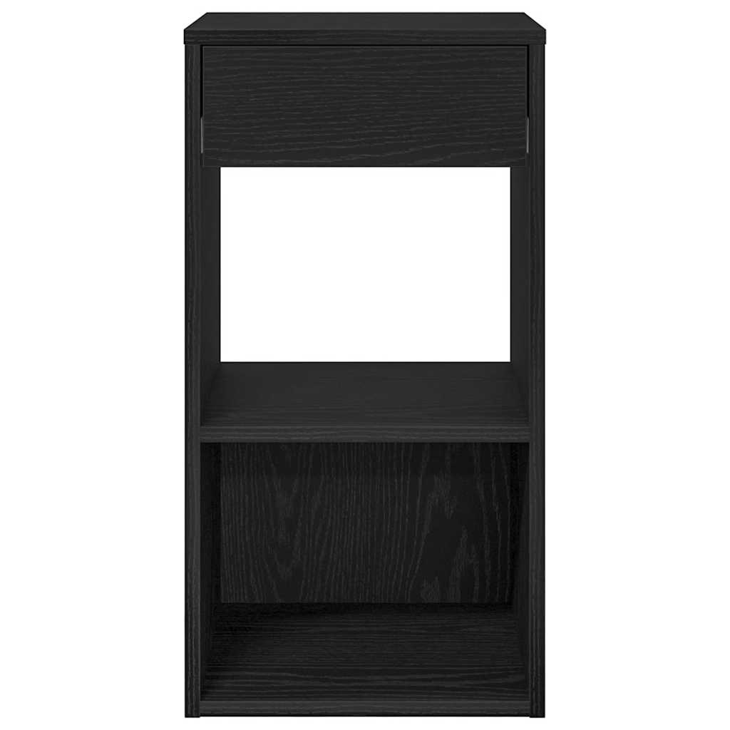 vidaXL Bedside Cabinets with Drawer 2 pcs Black Oak 35x34x66.5 cm 4
