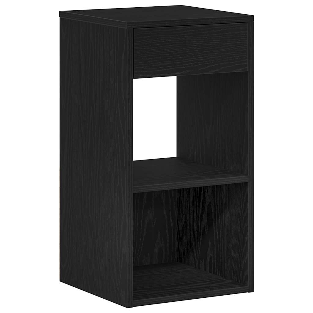 vidaXL Bedside Cabinets with Drawer 2 pcs Black Oak 35x34x66.5 cm 5