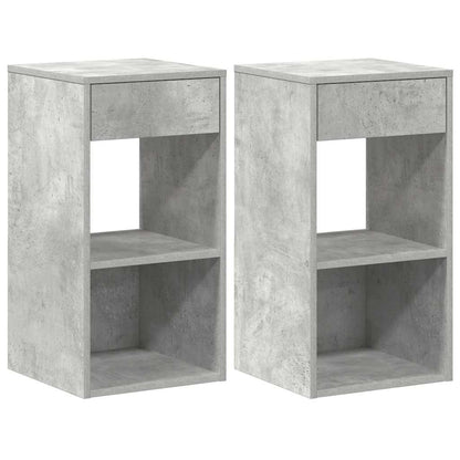 vidaXL Bedside Cabinets with Drawer 2 pcs Concrete Grey 35x34x66.5 cm 2