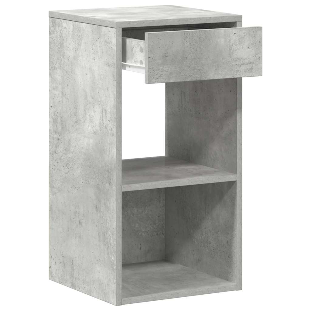vidaXL Bedside Cabinets with Drawer 2 pcs Concrete Grey 35x34x66.5 cm 6