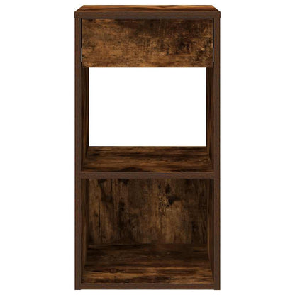 vidaXL Bedside Cabinets with Drawer 2 pcs Smoked Oak 35x34x66.5 cm 4