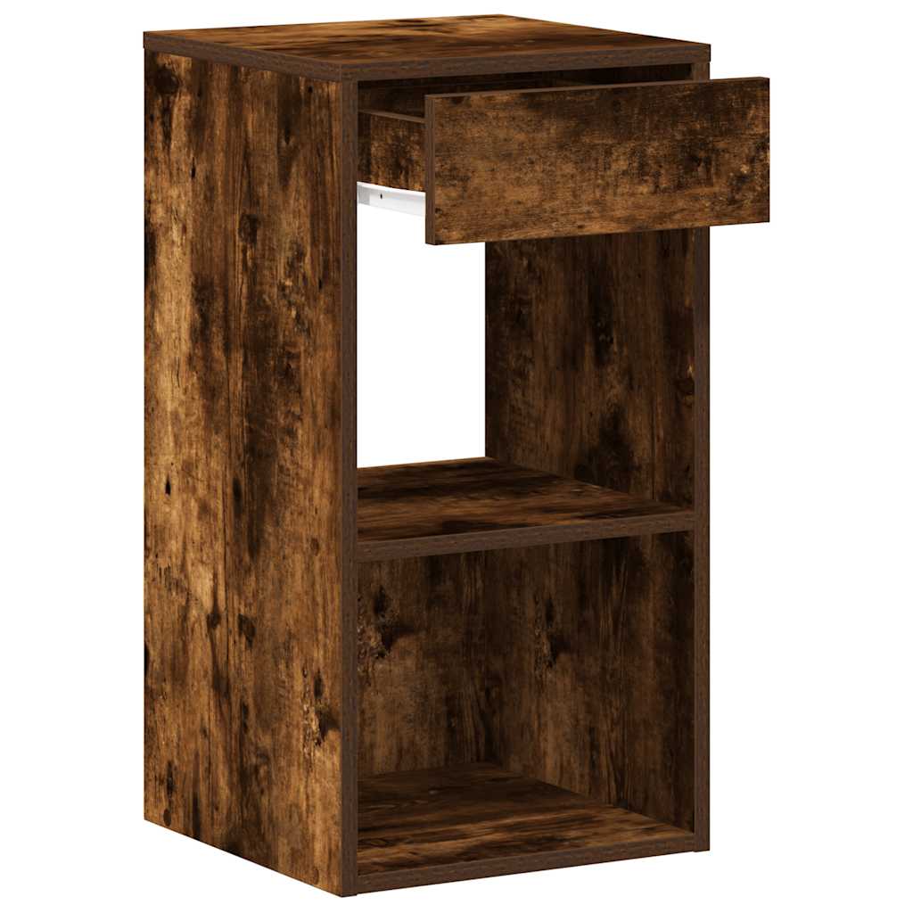 vidaXL Bedside Cabinets with Drawer 2 pcs Smoked Oak 35x34x66.5 cm 6