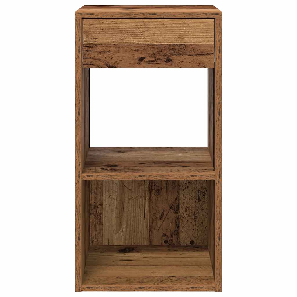 vidaXL Bedside Cabinets with Drawer 2 pcs Old Wood 35x34x66.5 cm 4