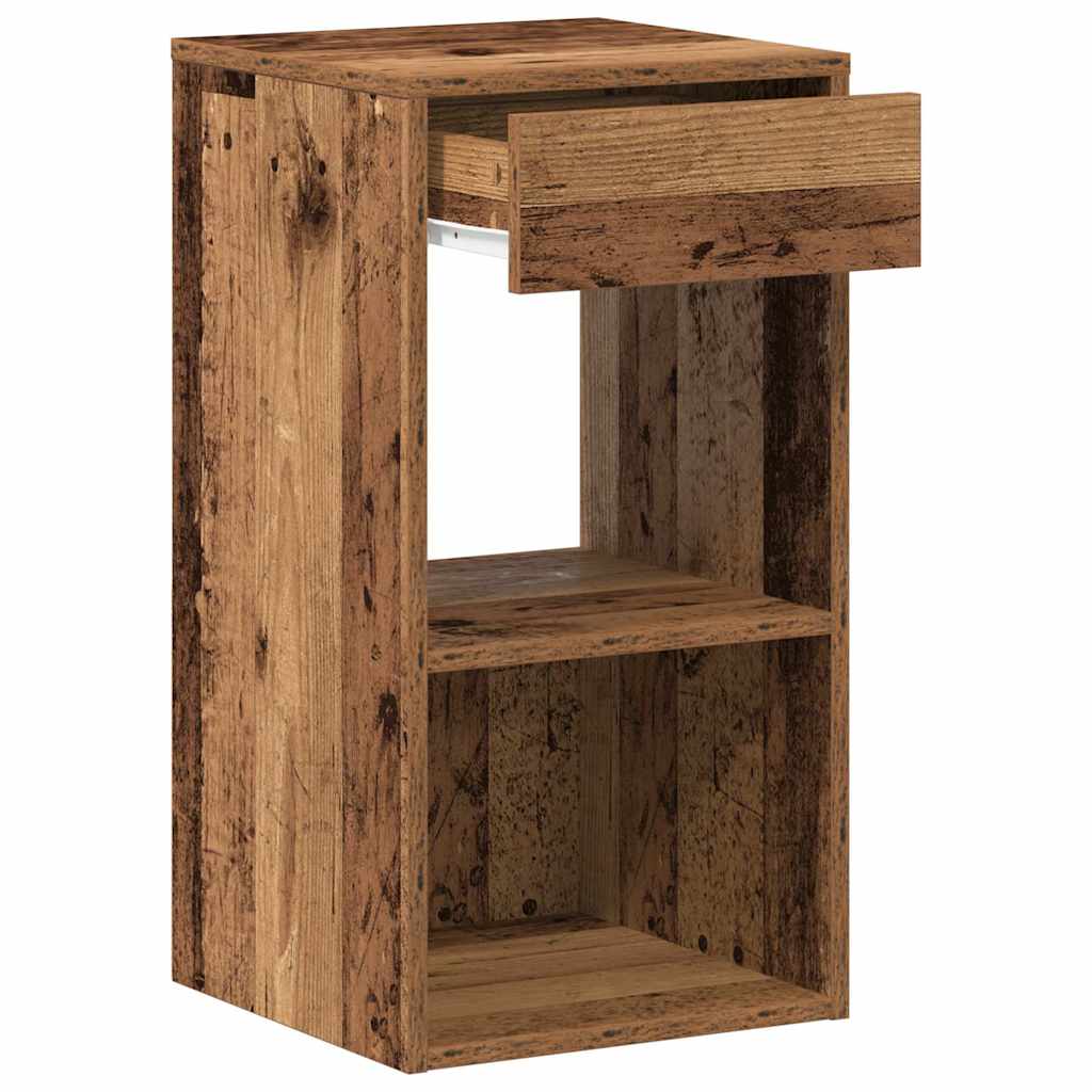 vidaXL Bedside Cabinets with Drawer 2 pcs Old Wood 35x34x66.5 cm 6