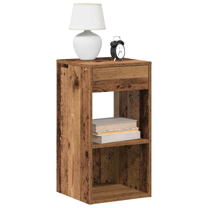 vidaXL Bedside Cabinets with Drawer 2 pcs Old Wood 35x34x66.5 cm 1