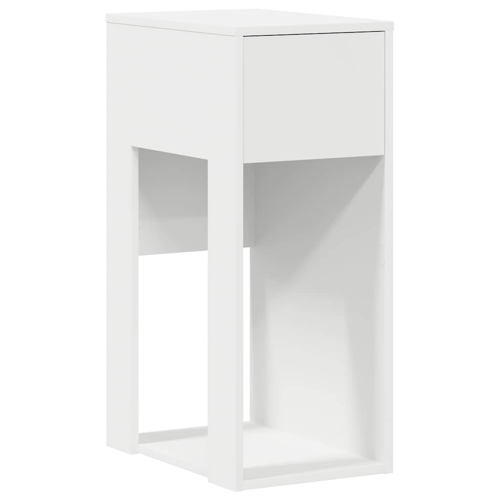 vidaXL Computer Tower Stand with Drawer White 30x44x74 cm 2