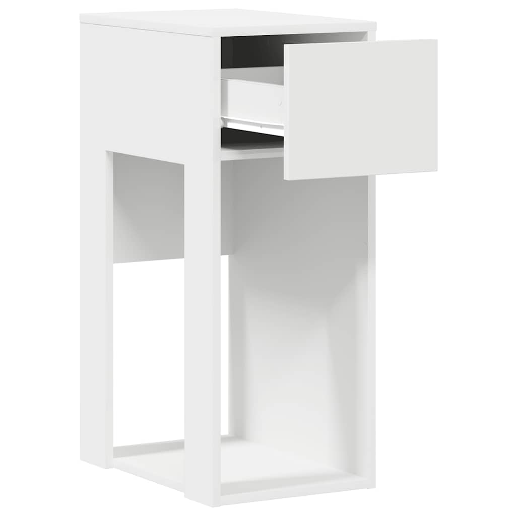 vidaXL Computer Tower Stand with Drawer White 30x44x74 cm 4