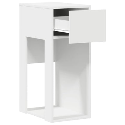 vidaXL Computer Tower Stand with Drawer White 30x44x74 cm 4