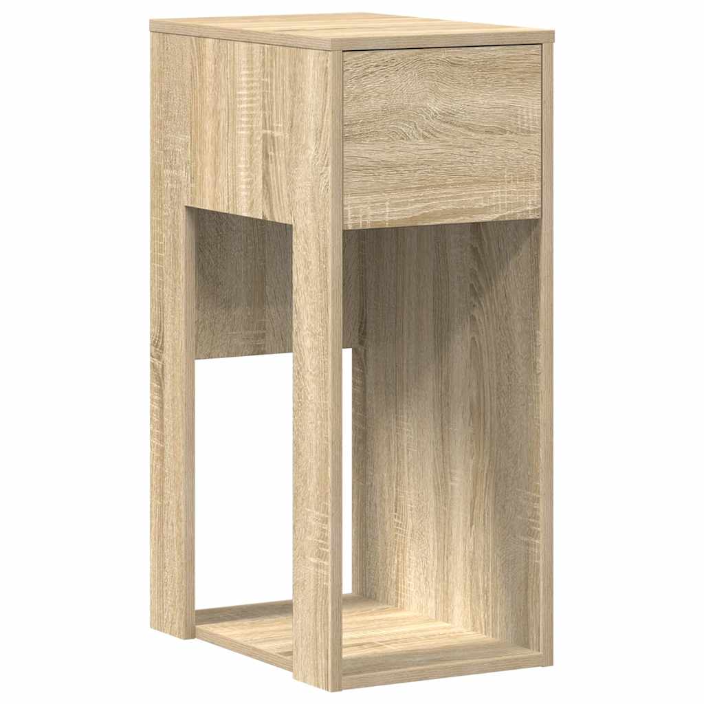 vidaXL Computer Tower Stand with Drawer Sonoma Oak 30x44x74 cm 2