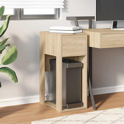 vidaXL Computer Tower Stand with Drawer Sonoma Oak 30x44x74 cm 3