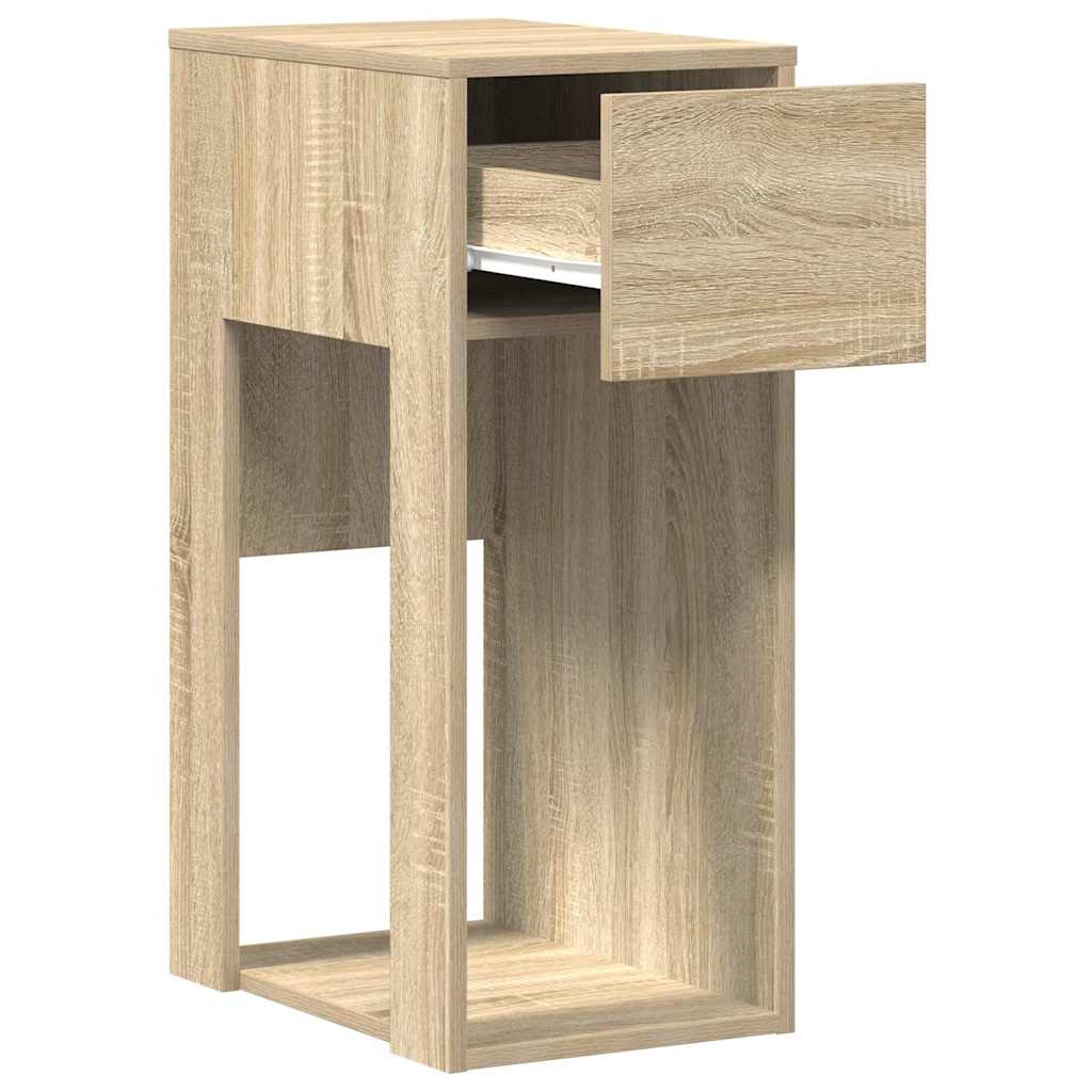 vidaXL Computer Tower Stand with Drawer Sonoma Oak 30x44x74 cm 4