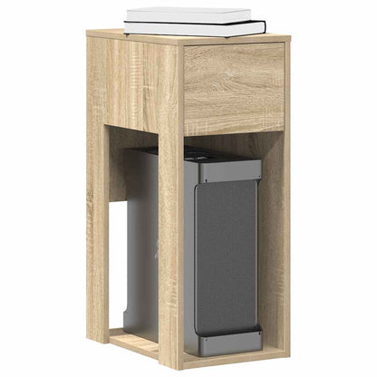 vidaXL Computer Tower Stand with Drawer Sonoma Oak 30x44x74 cm 1