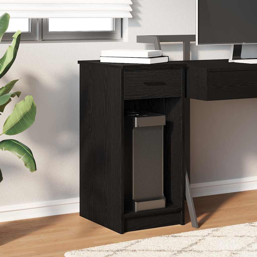 vidaXL Computer Tower Stand with Drawer Black 35x45x77 cm 3