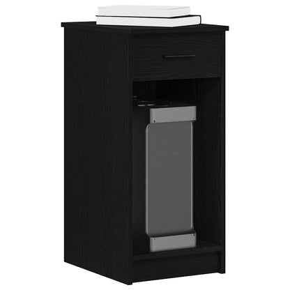 vidaXL Computer Tower Stand with Drawer Black 35x45x77 cm 1