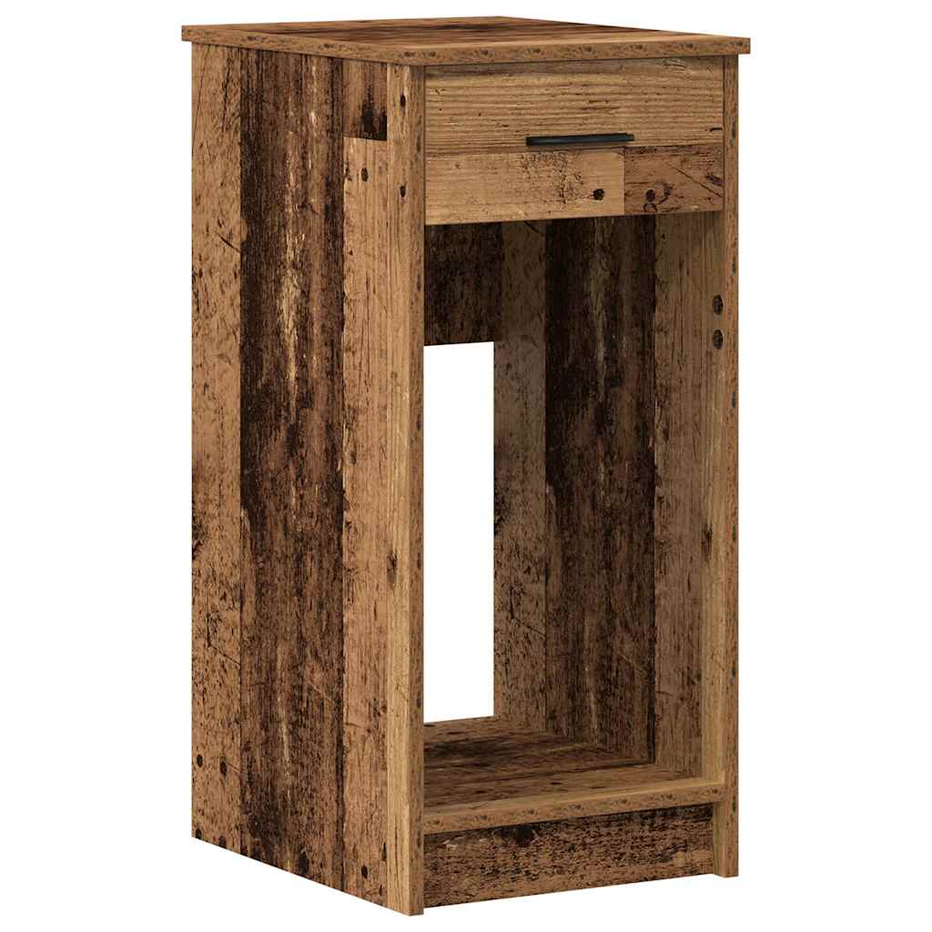 vidaXL Computer Tower Stand with Drawer Old Wood 35x45x77 cm 2