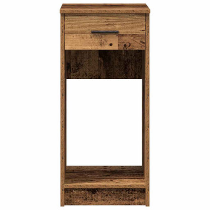 vidaXL Computer Tower Stand with Drawer Old Wood 35x45x77 cm 5