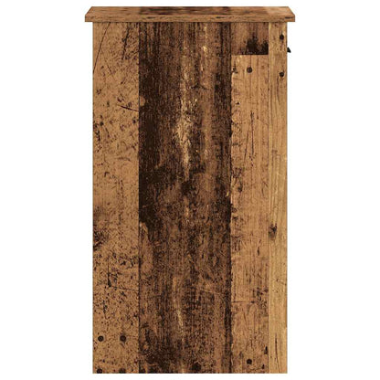 vidaXL Computer Tower Stand with Drawer Old Wood 35x45x77 cm 6