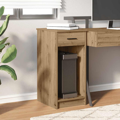 vidaXL Computer Tower Stand with Drawer Artisan Oak 35x45x77 cm 3