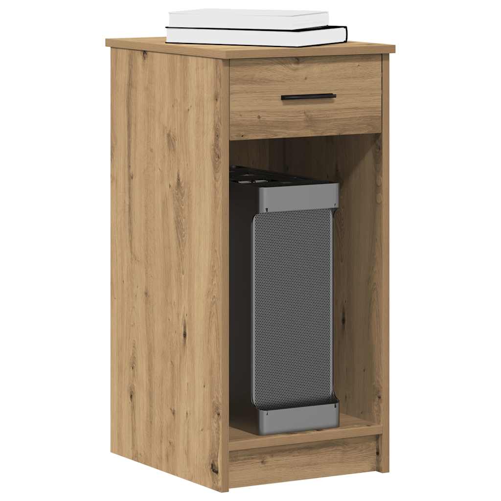 vidaXL Computer Tower Stand with Drawer Artisan Oak 35x45x77 cm 1
