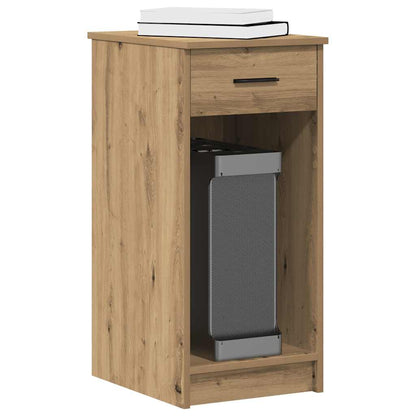 vidaXL Computer Tower Stand with Drawer Artisan Oak 35x45x77 cm 1