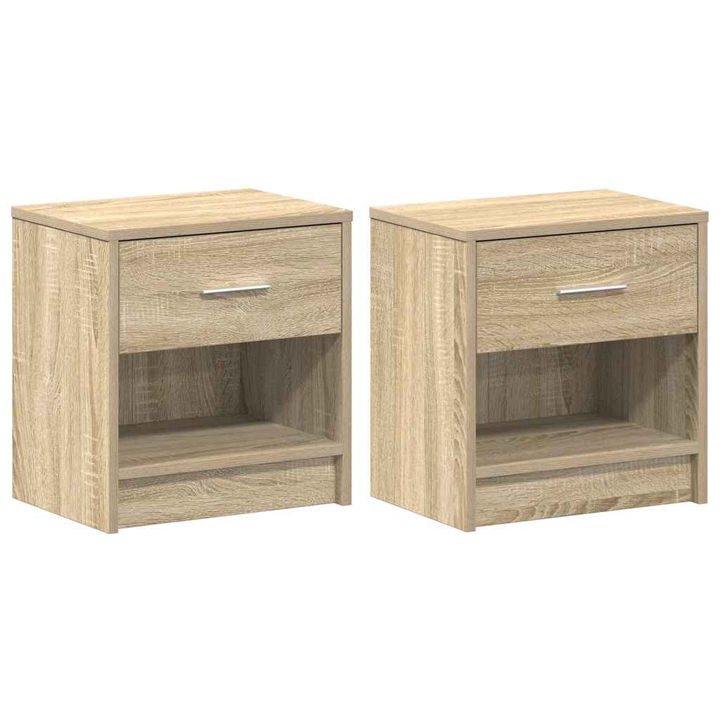 vidaXL Bedside Cabinets 2 pcs with Drawer Sonoma Oak 39x28x41 cm 2