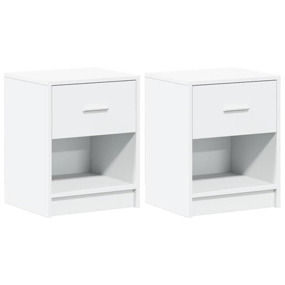 vidaXL Bedside Cabinets 2 pcs with Drawer White 40x34x50 cm 2