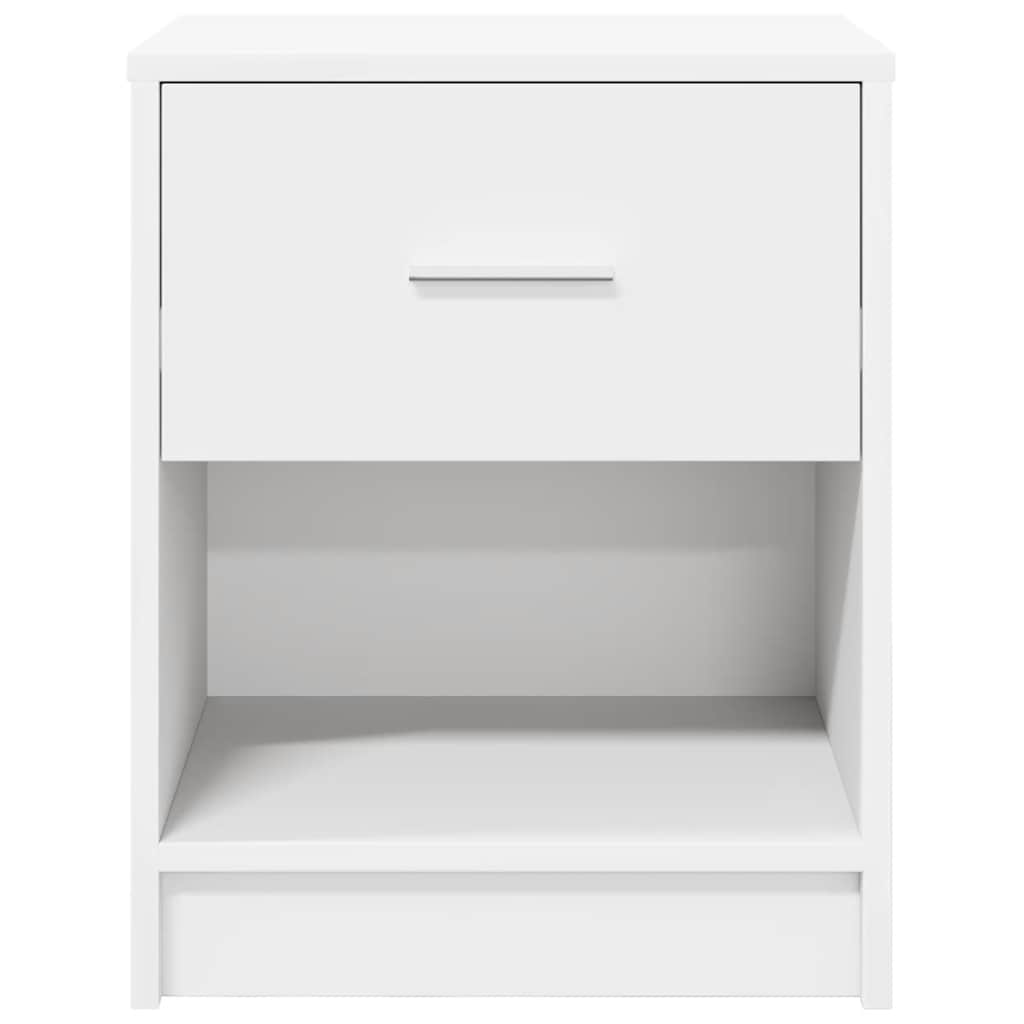 vidaXL Bedside Cabinets 2 pcs with Drawer White 40x34x50 cm 4