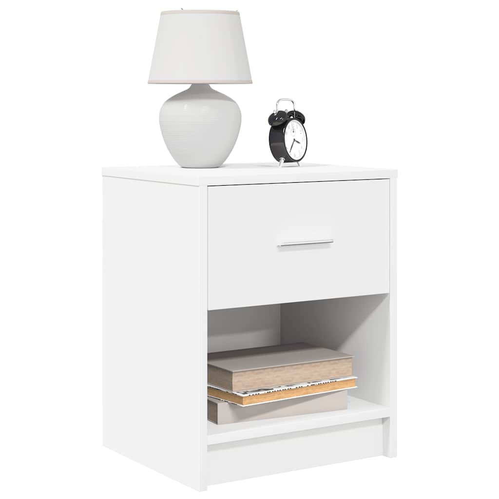 vidaXL Bedside Cabinets 2 pcs with Drawer White 40x34x50 cm 1