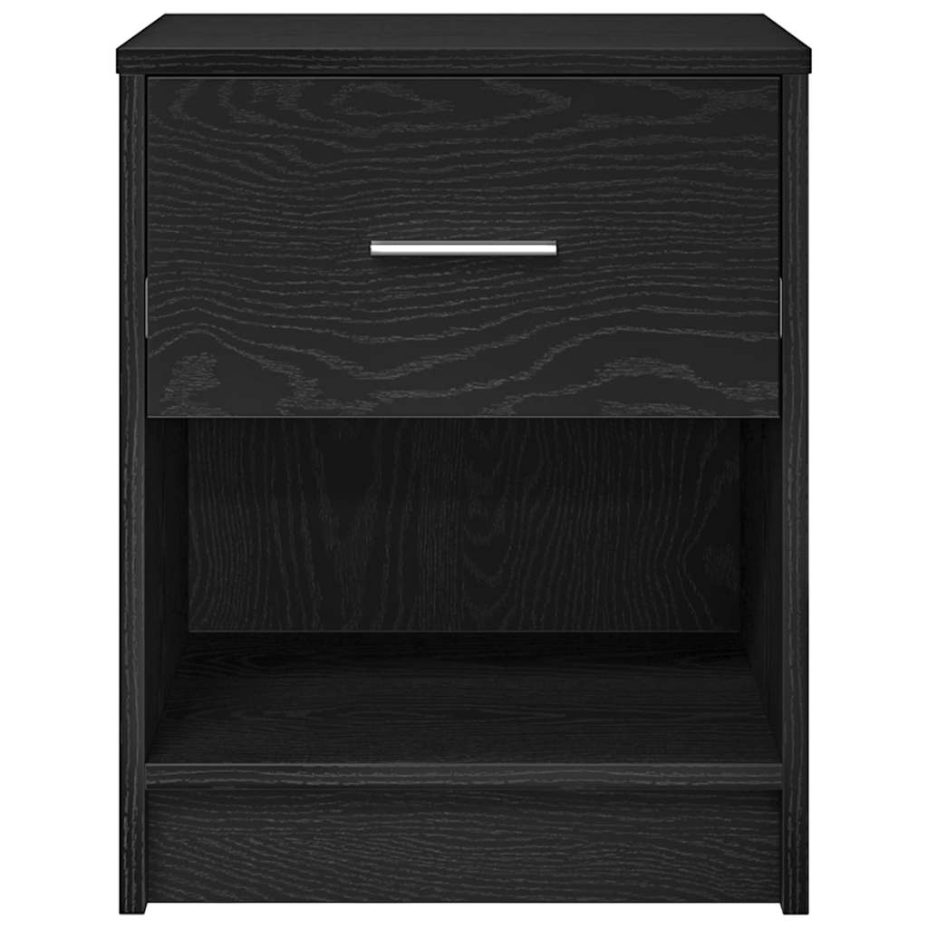 vidaXL Bedside Cabinets 2 pcs with Drawer Black 40x34x50 cm 4