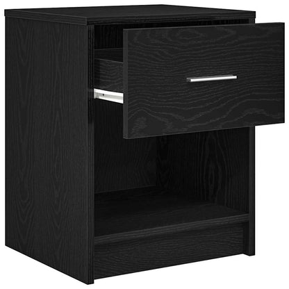 vidaXL Bedside Cabinets 2 pcs with Drawer Black 40x34x50 cm 5