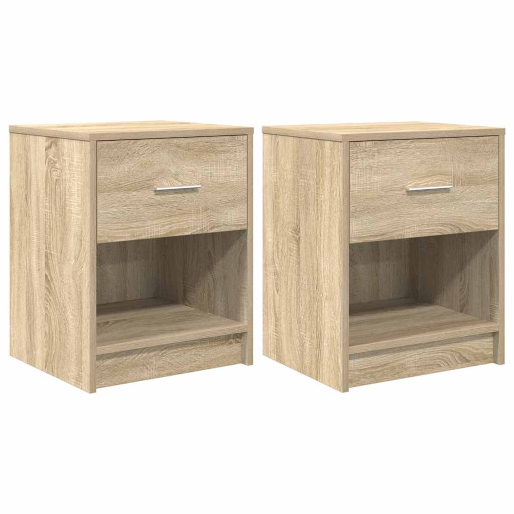 vidaXL Bedside Cabinets 2 pcs with Drawer Sonoma Oak 40x34x50 cm 2