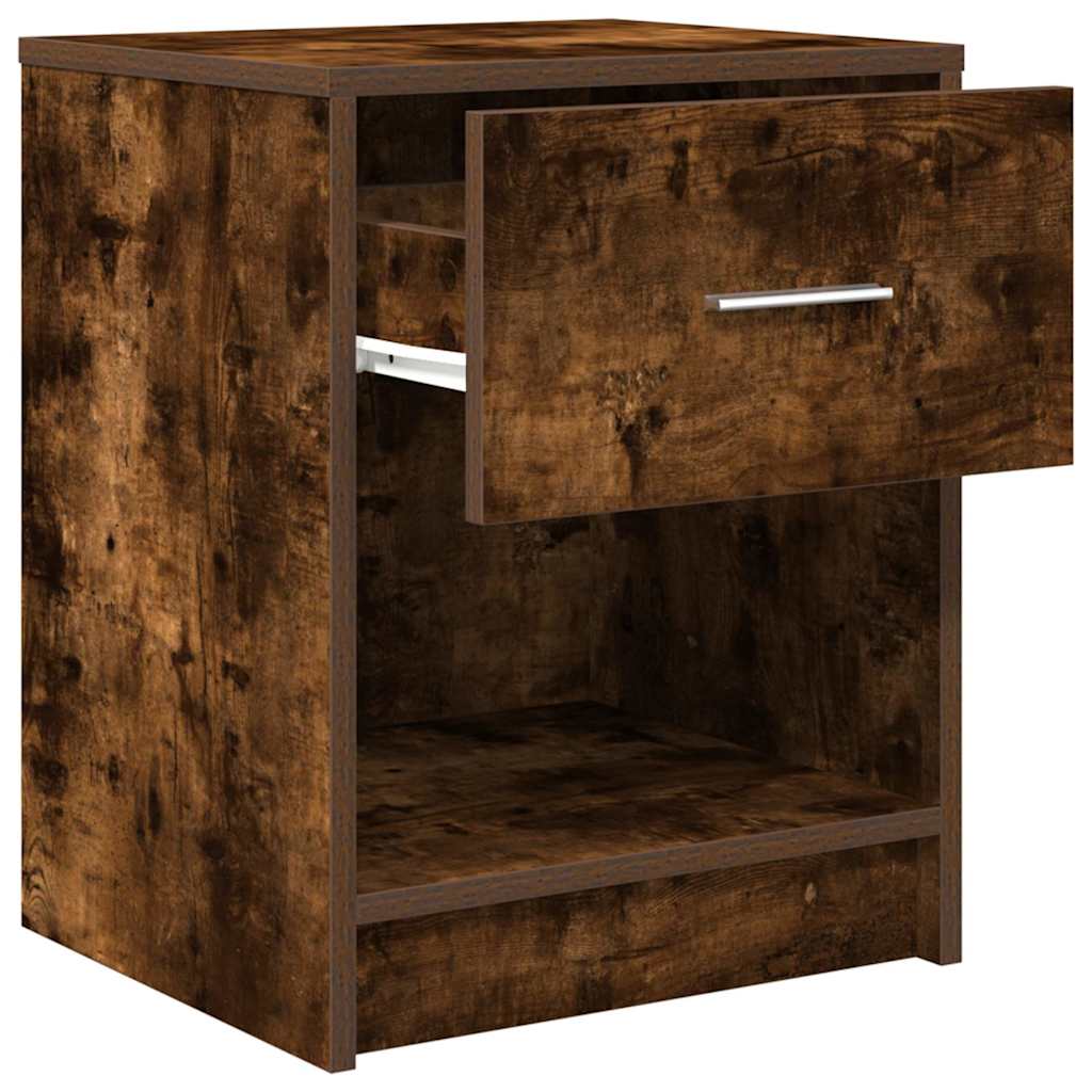 vidaXL Bedside Cabinets 2 pcs with Drawer Smoked Oak 40x34x50 cm 5