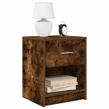 vidaXL Bedside Cabinets 2 pcs with Drawer Smoked Oak 40x34x50 cm 1