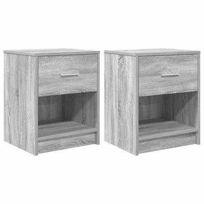 vidaXL Bedside Cabinets 2 pcs with Drawer Grey Sonoma 40x34x50 cm 2
