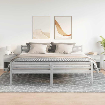 vidaXL Bedside Cabinets 2 pcs with Drawer Grey Sonoma 40x34x50 cm 3