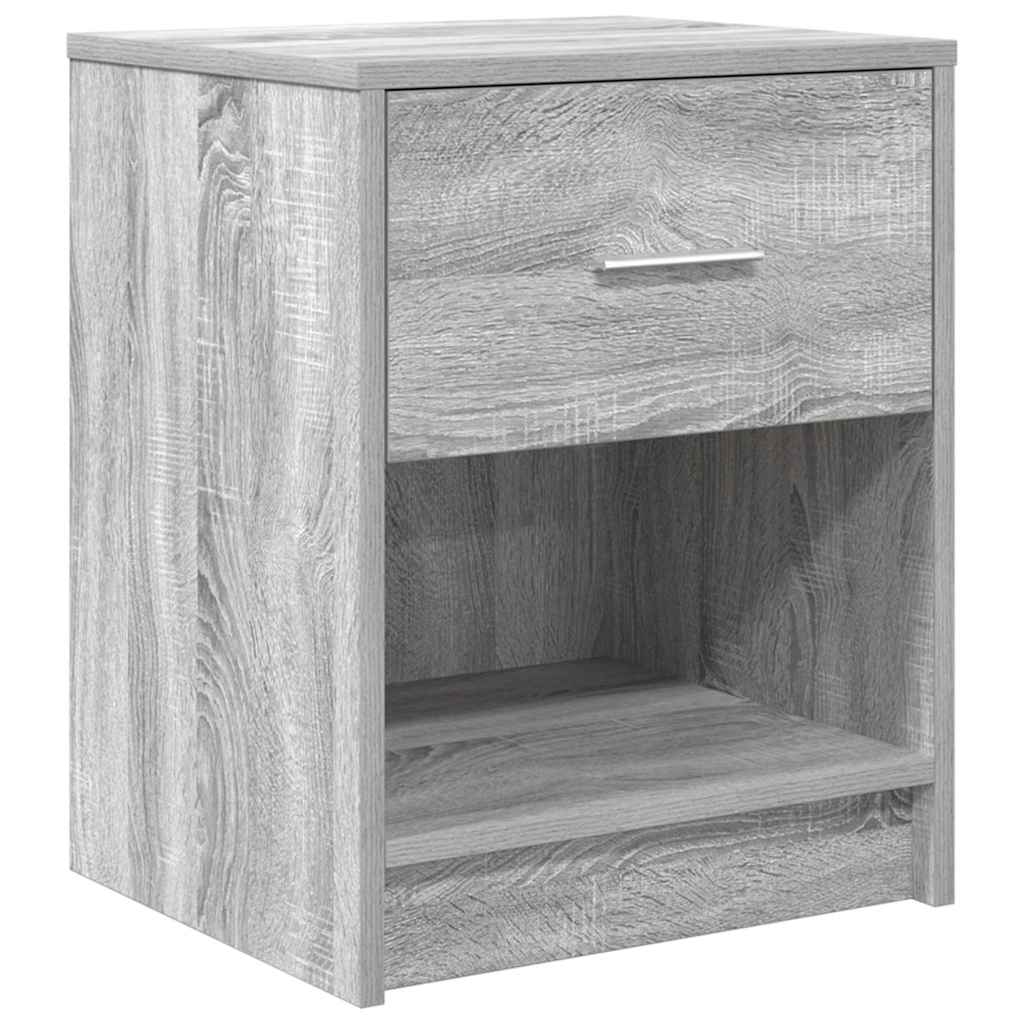 vidaXL Bedside Cabinets 2 pcs with Drawer Grey Sonoma 40x34x50 cm 6