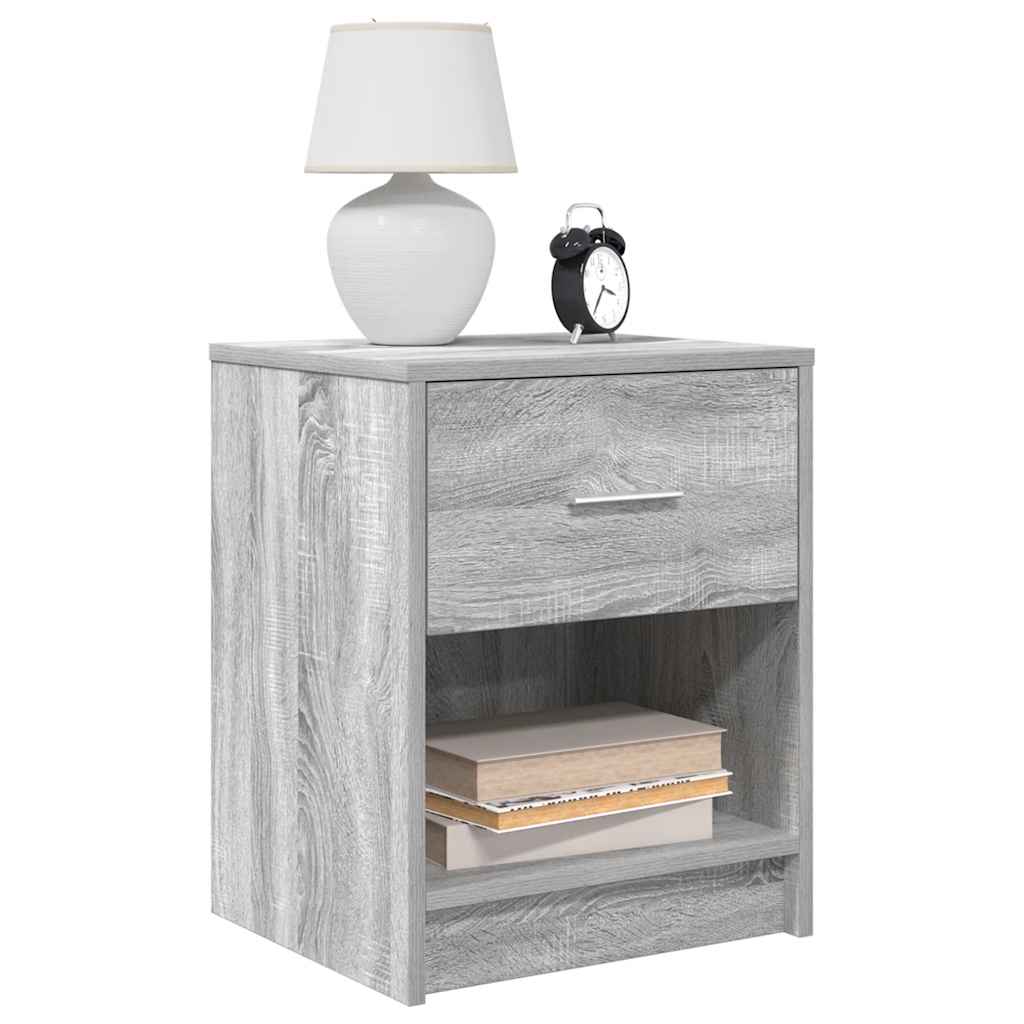 vidaXL Bedside Cabinets 2 pcs with Drawer Grey Sonoma 40x34x50 cm 1