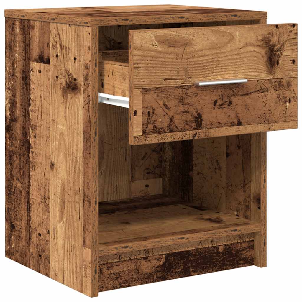 vidaXL Bedside Cabinets 2 pcs with Drawer Old Wood 40x34x50 cm 5