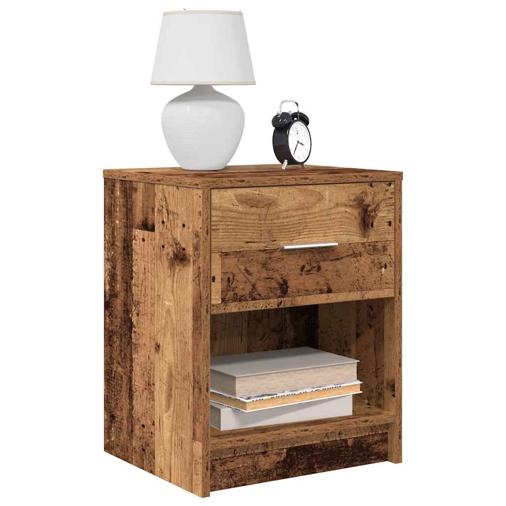 vidaXL Bedside Cabinets 2 pcs with Drawer Old Wood 40x34x50 cm 1
