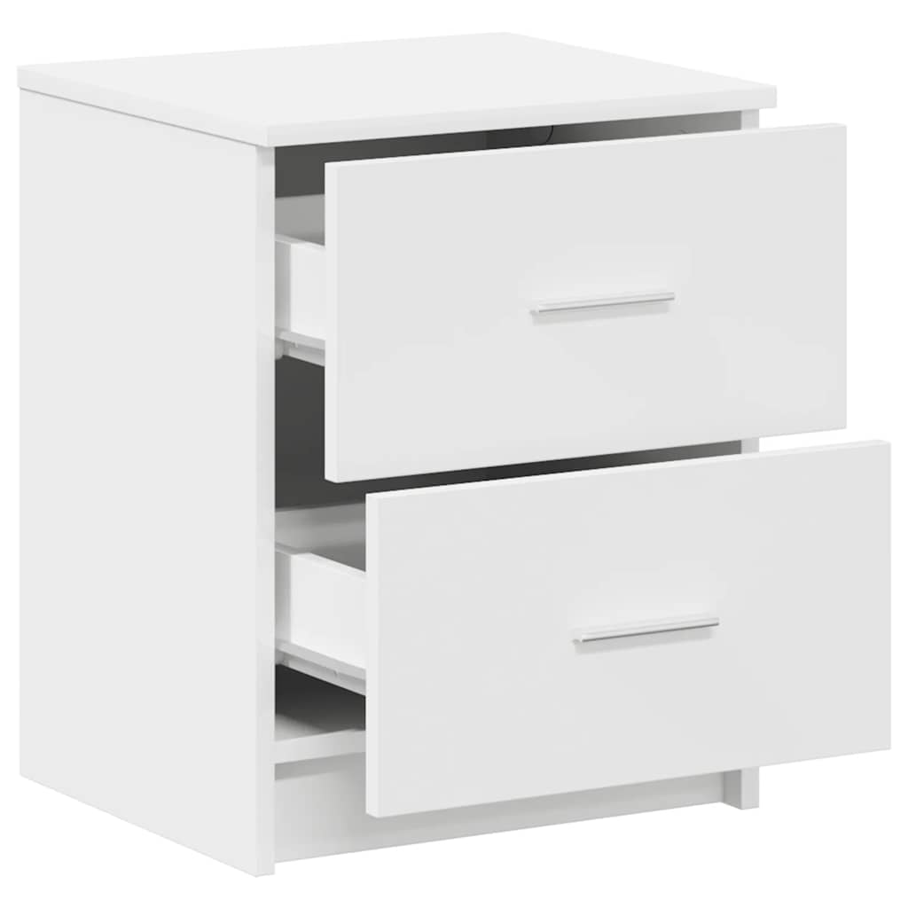 vidaXL Bedside Cabinet with 2 Drawers White 40x36x50 cm 5