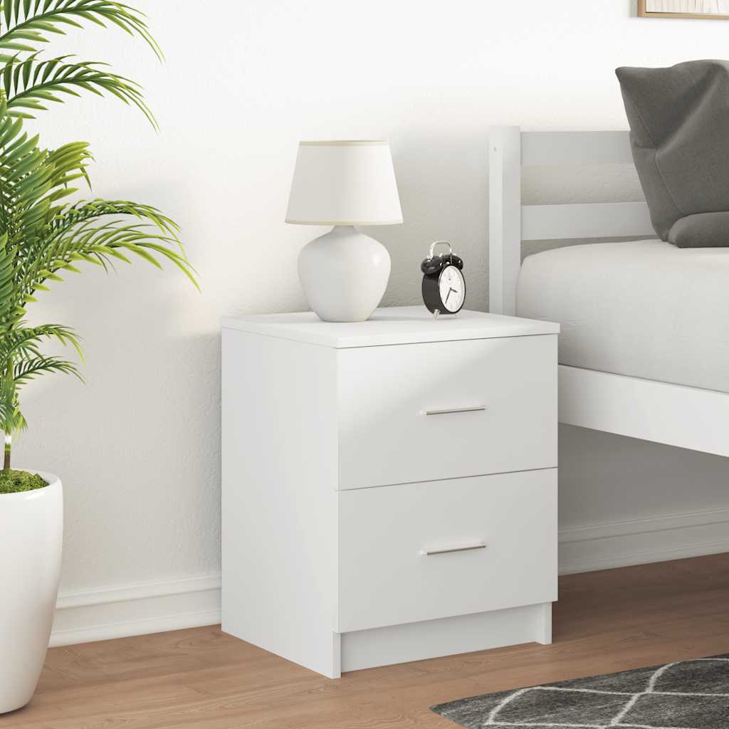 vidaXL Bedside Cabinet with 2 Drawers White 40x36x50 cm 1