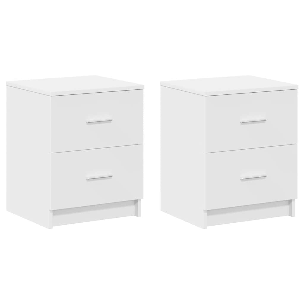vidaXL Bedside Cabinets 2 pcs with 2 Drawers White 40x36x50 cm 2