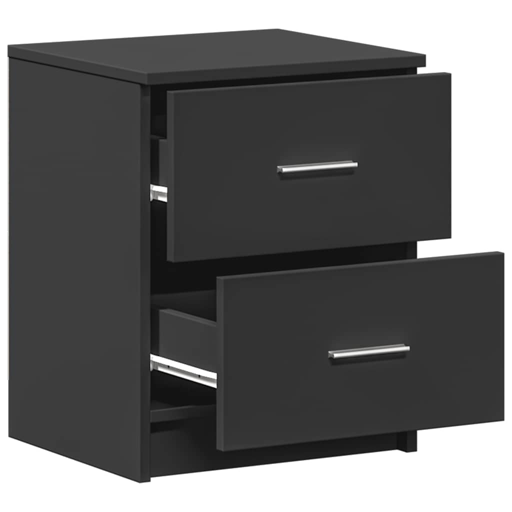 vidaXL Bedside Cabinets 2 pcs with 2 Drawers Black 40x36x50 cm 5