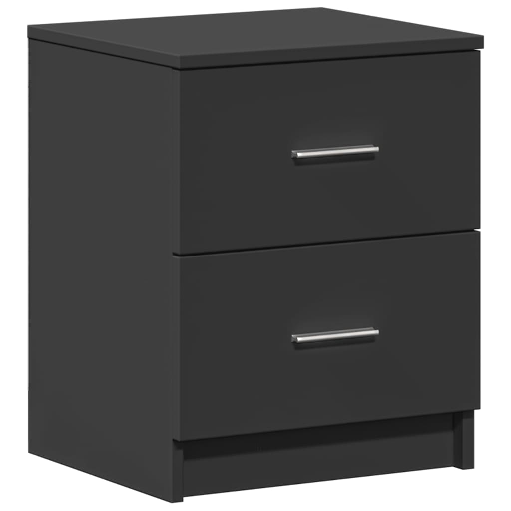 vidaXL Bedside Cabinets 2 pcs with 2 Drawers Black 40x36x50 cm 6
