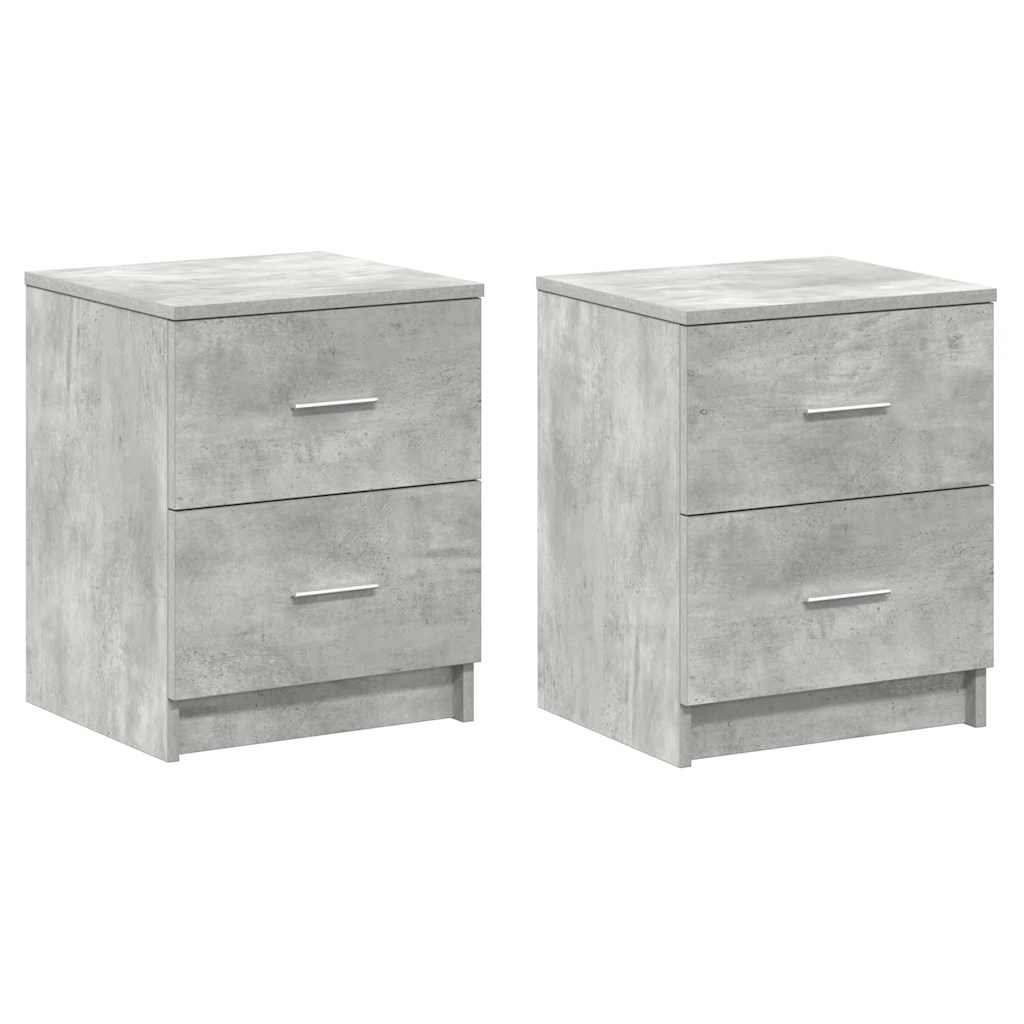 Bedside Cabinets with Drawers 40x36x50 cm Concrete grey 2