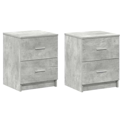 Bedside Cabinets with Drawers 40x36x50 cm Concrete grey 2