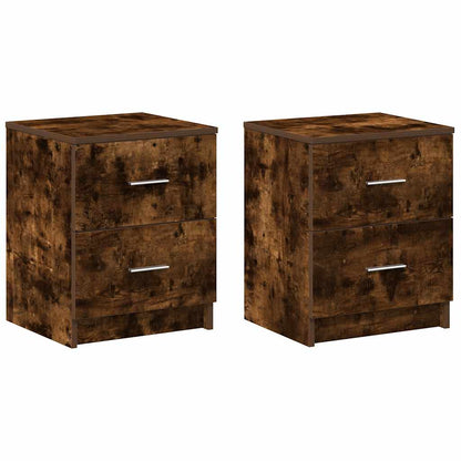 vidaXL Bedside Cabinets 2 pcs with 2 Drawers Smoked Oak 40x36x50 cm 2