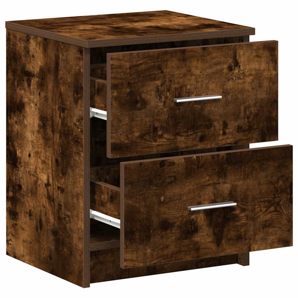 vidaXL Bedside Cabinets 2 pcs with 2 Drawers Smoked Oak 40x36x50 cm 4