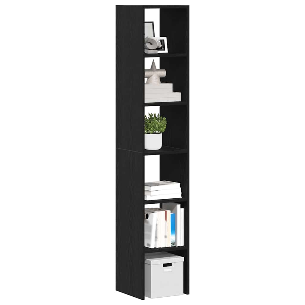 vidaXL Bookcases 2 pcs Stackable Black Oak 30x30x80 cm Engineered Wood 1