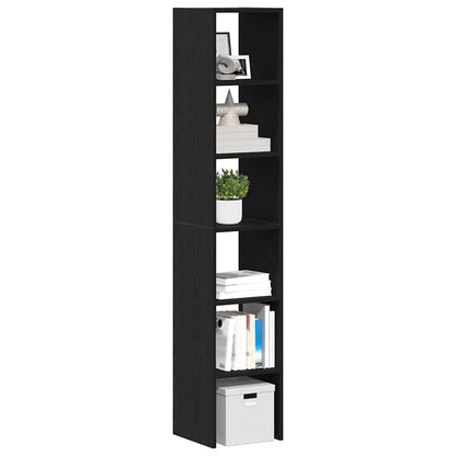 vidaXL Bookcases 2 pcs Stackable Black Oak 30x30x80 cm Engineered Wood 1